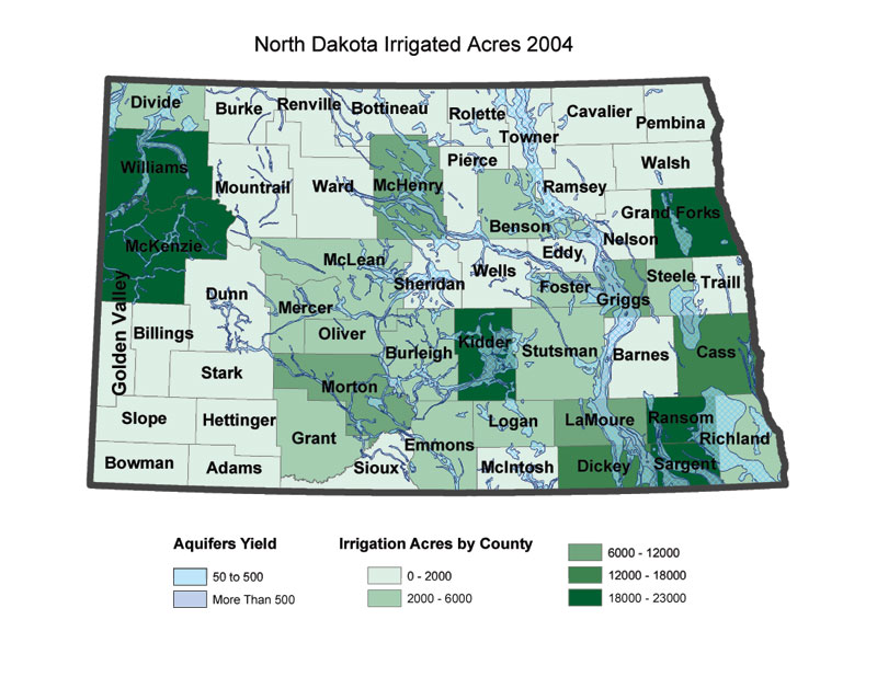 Map of ND Irrigation2004